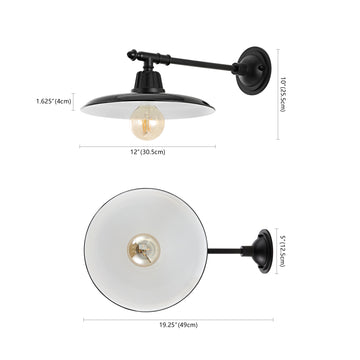 Bonner 12" Farmhouse Industrial Indoor/Outdoor Iron LED Victorian Arm Outdoor Sconce - JONATHAN Y
